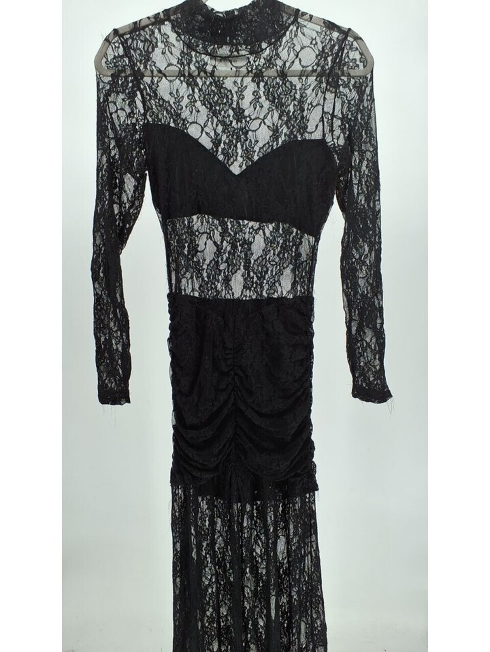 Nightcap Black Sheer Lace Maxi Dress